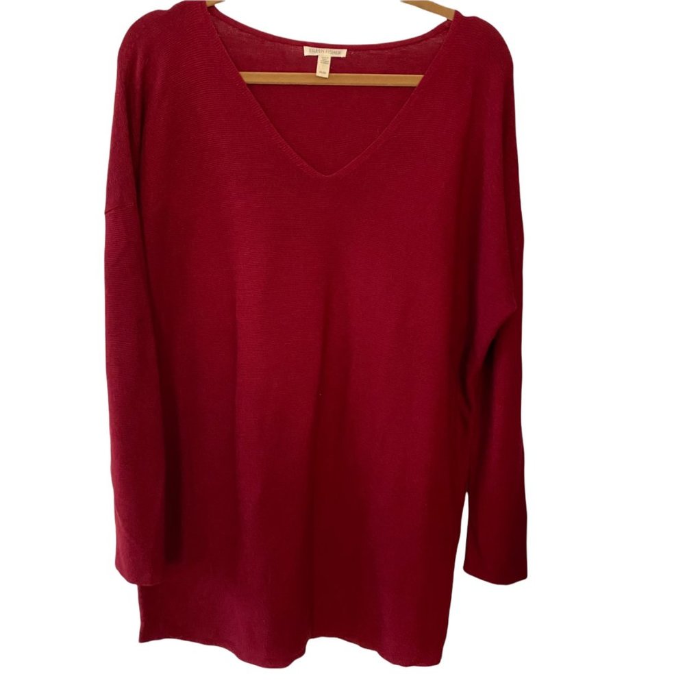 Eileen Fisher Organic Cotton V-Neck Sweater M